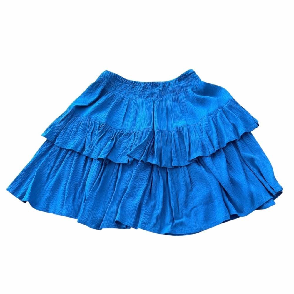 Sea Lustre Blue Tiered Mini Skirt with Ruffle Details Small / Medium